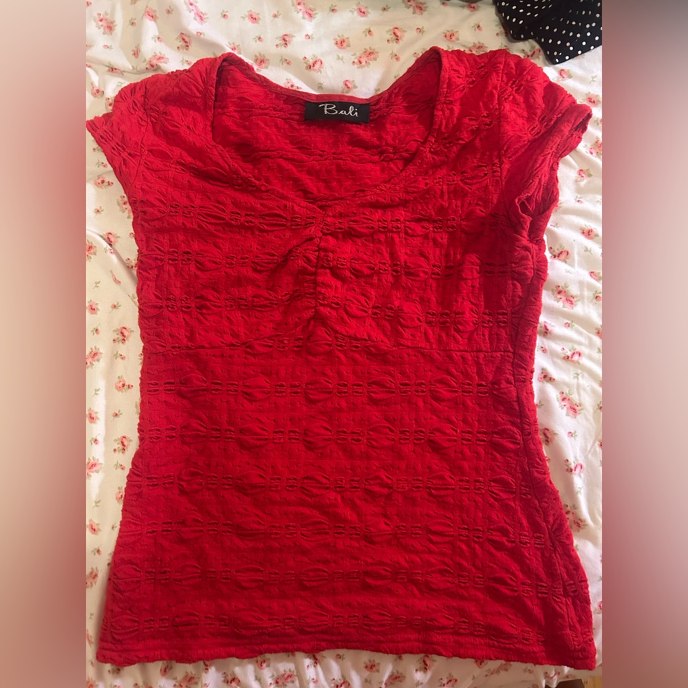 Red Textured Top